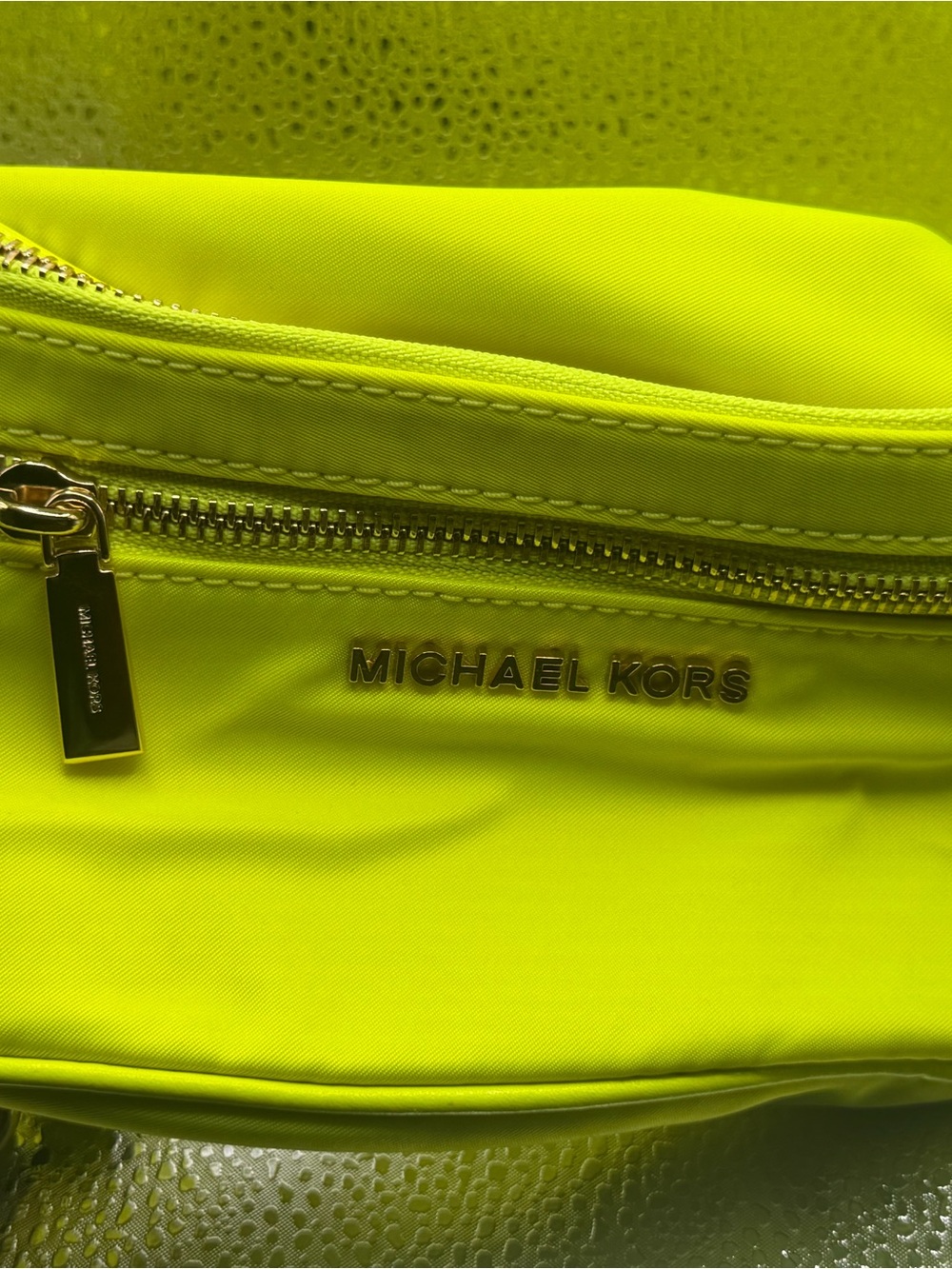 Michael Kors Neon Lime Crossbody Bag with Gold Hardware
